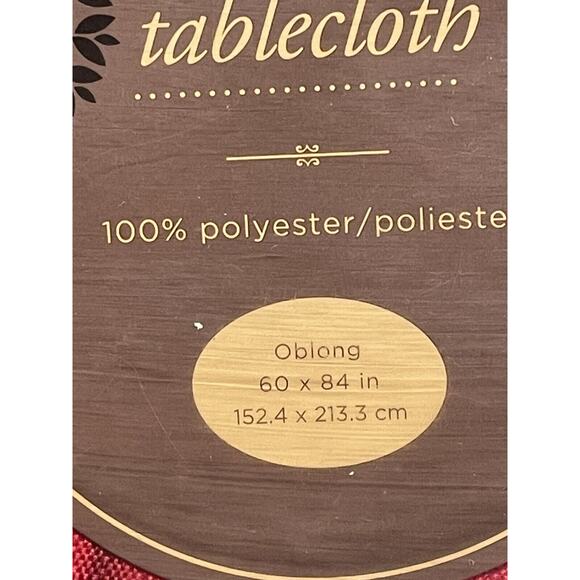 Vintage Kmart Trim A Home Oblong Tablecloth Christmas Poinsettias New Old Stock - Picture 3 of 6